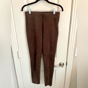 Zara Faux Suede Leggings Dark Brown